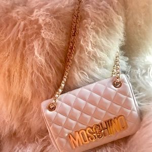 Moschino Leather Quilted Shoulder Bag